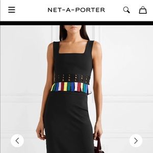 STAUD black top w multi fringe